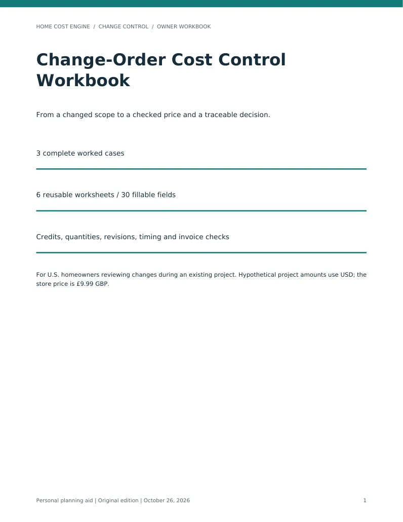 Change-Order Cost Control Workbook cover