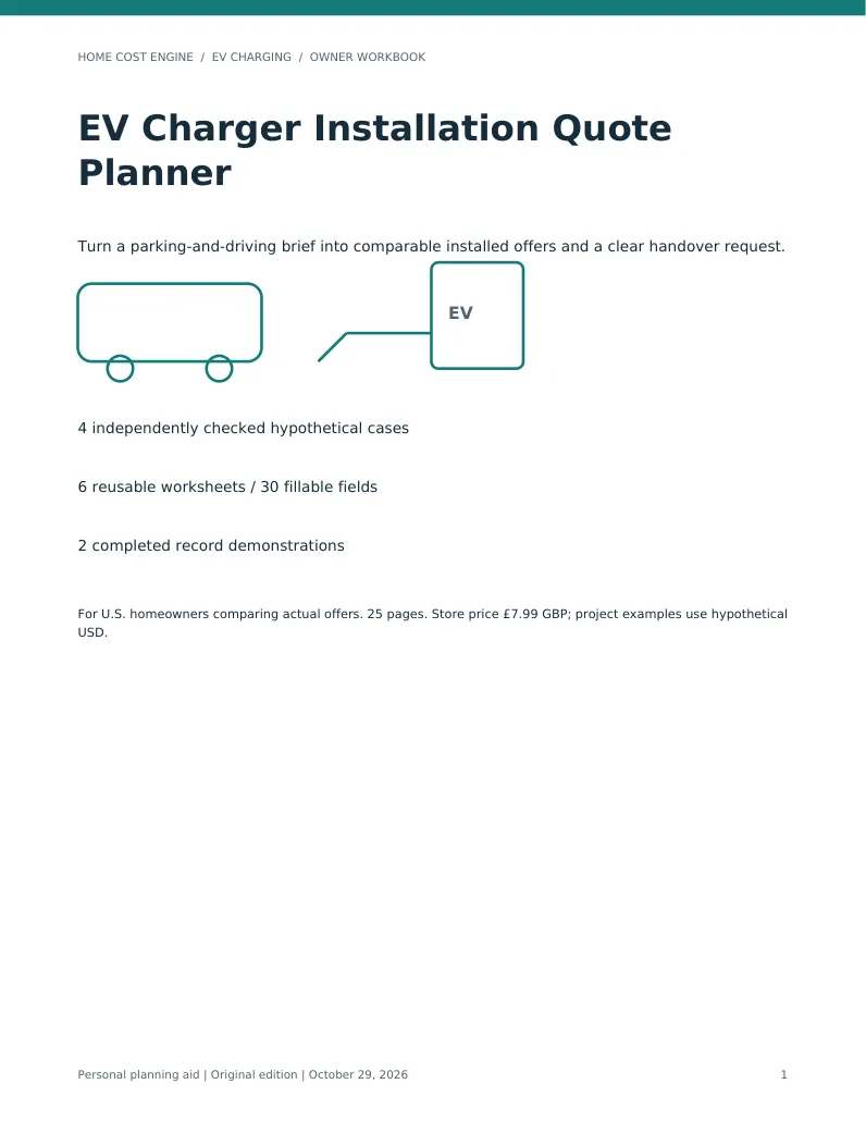 EV Charger Installation Quote Planner actual PDF cover